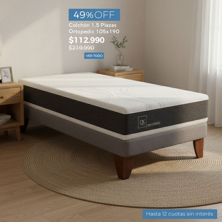 Ofertas de hasta 65% en camas y colchones en cic.cl
