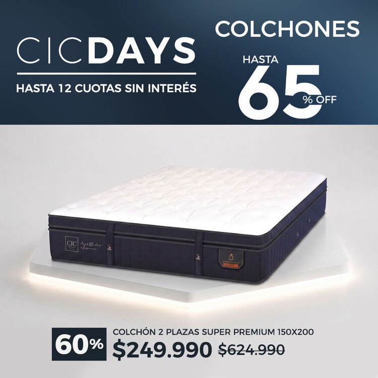 Ver ofertas Cyber en colchones CIC con hasta 65% de descuento