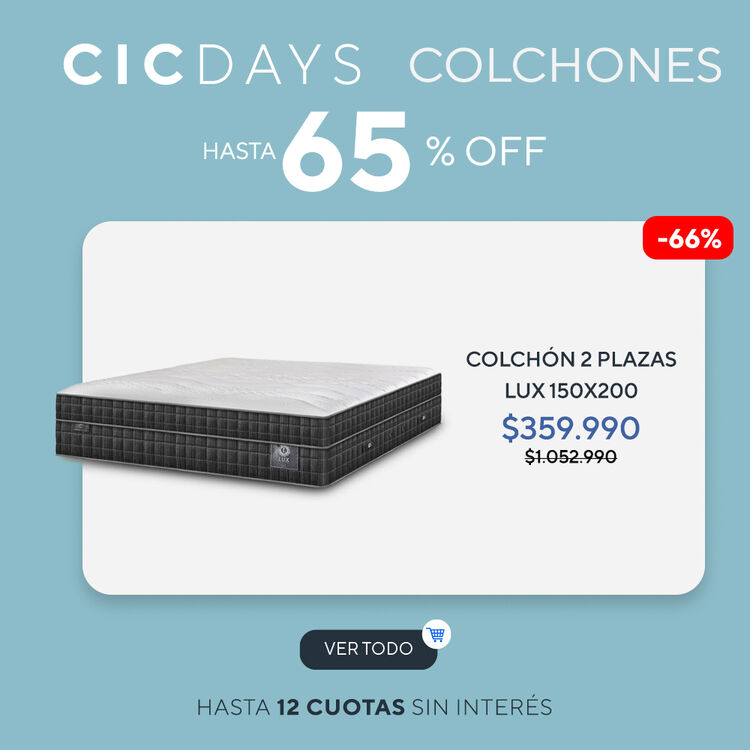 COLCHONES CON HASTA 60% DE DESCUENTO EN CIC DAYS DE CIC.CL
