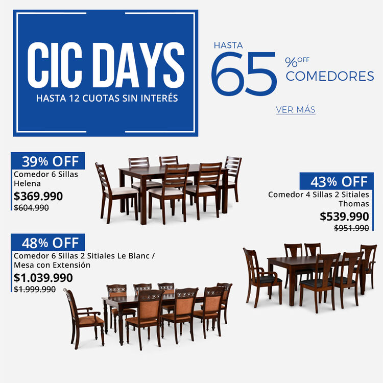 65% DCTO EN COMEDORES EN CIC DAYS DE CIC.CL