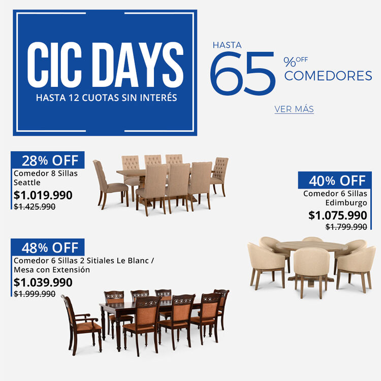 65% DCTO EN COMEDORES EN CIC DAYS DE CIC.CL