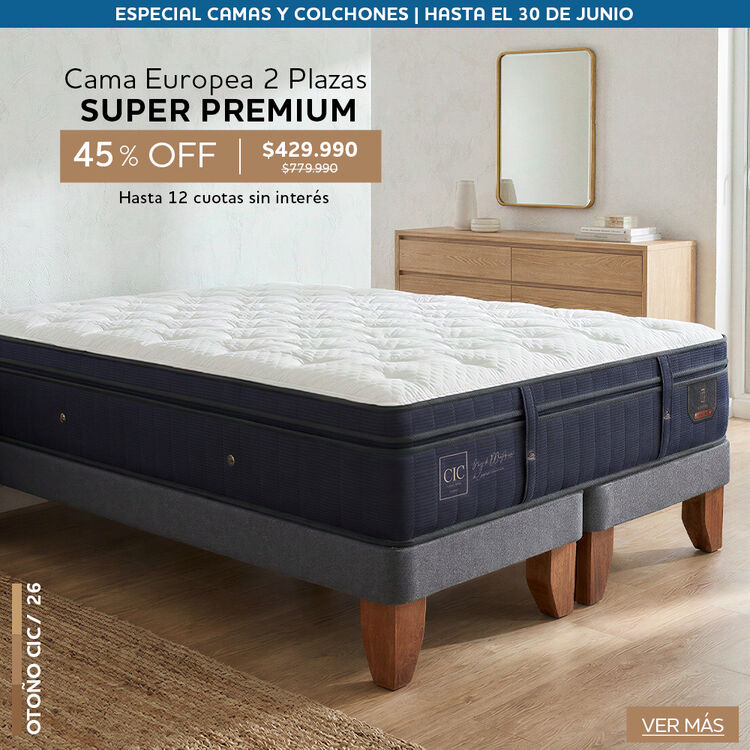 Conoce nuestra selecci&oacute;n de camas y colchones Premium con hasta 65% de descuento.
