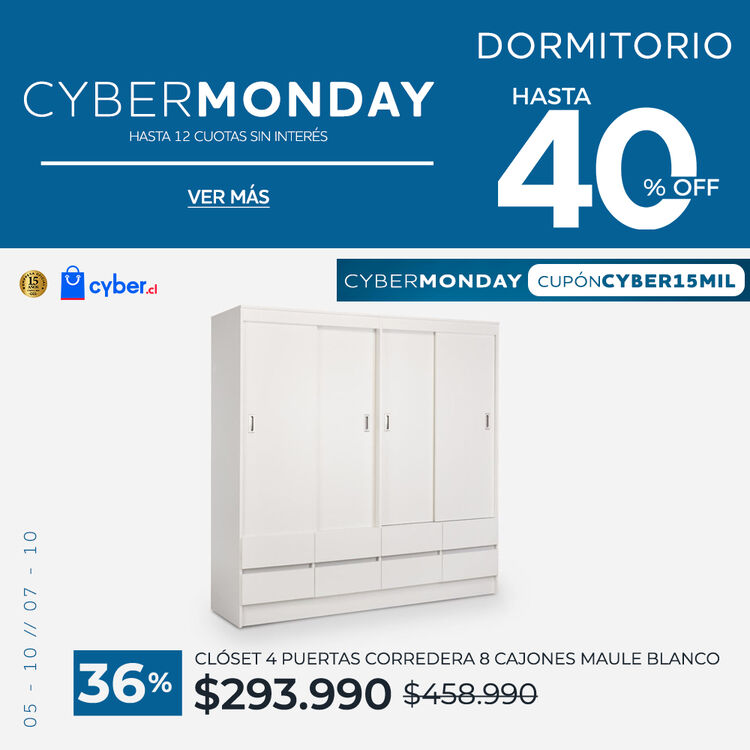 Ver ofertas Cyber en muebles de dormitorio CIC con hasta 40% de descuento