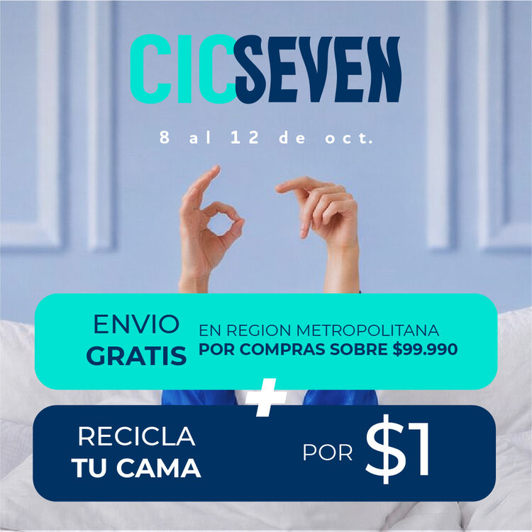 Env&iacute;o gratis en Regi&oacute;n Metropolitana por compras sobre $299.990, recicla tu cama por $1 y armado de muebles a mitad de precio: antes $24.990, ahora $12.490 en CIC