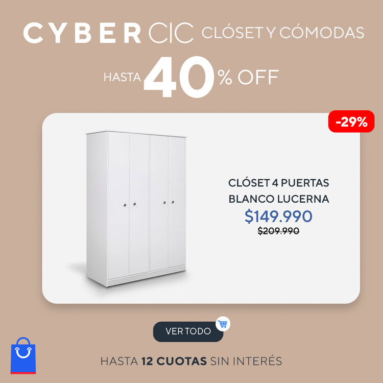 CÓMODAS Y CLÓSET CON HASTA 40% DE DESCUENTO EN CIC DAYS DE CIC.CL