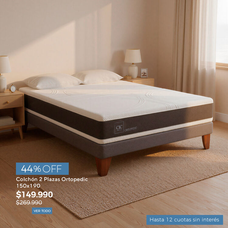 Ofertas de hasta 65% en camas y colchones en cic.cl