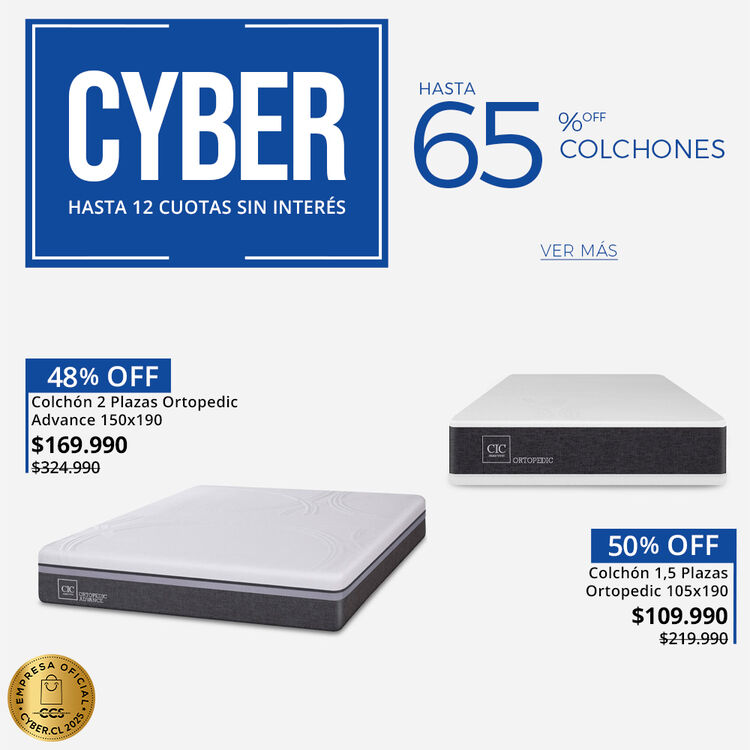 COLCHONES CON HASTA 60% DE DESCUENTO EN CIC DAYS DE CIC.CL