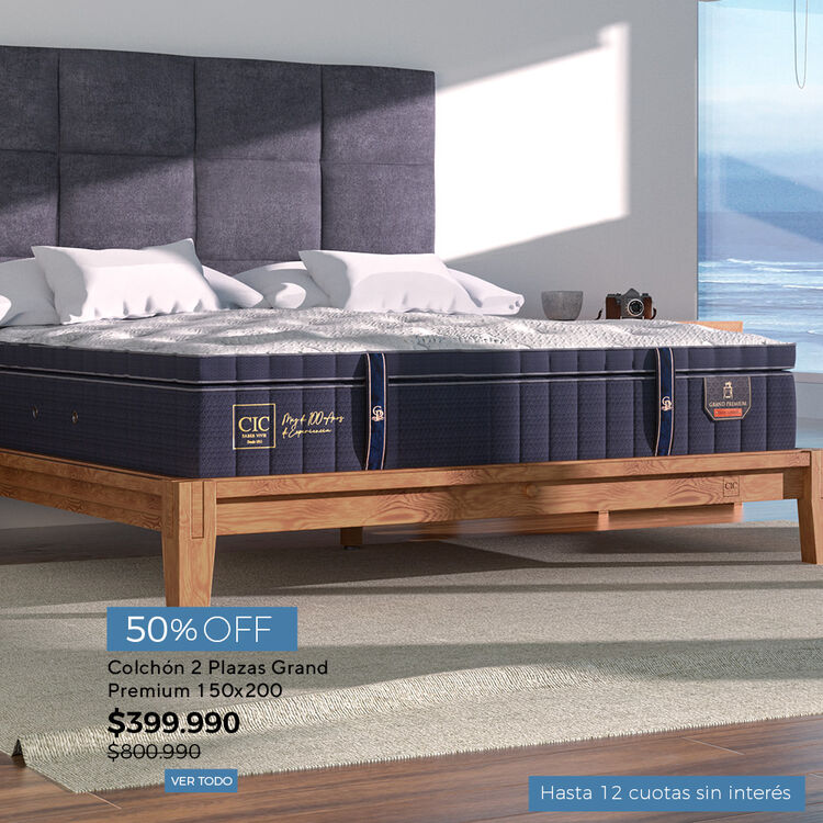 Ofertas de hasta 65% en camas y colchones en cic.cl