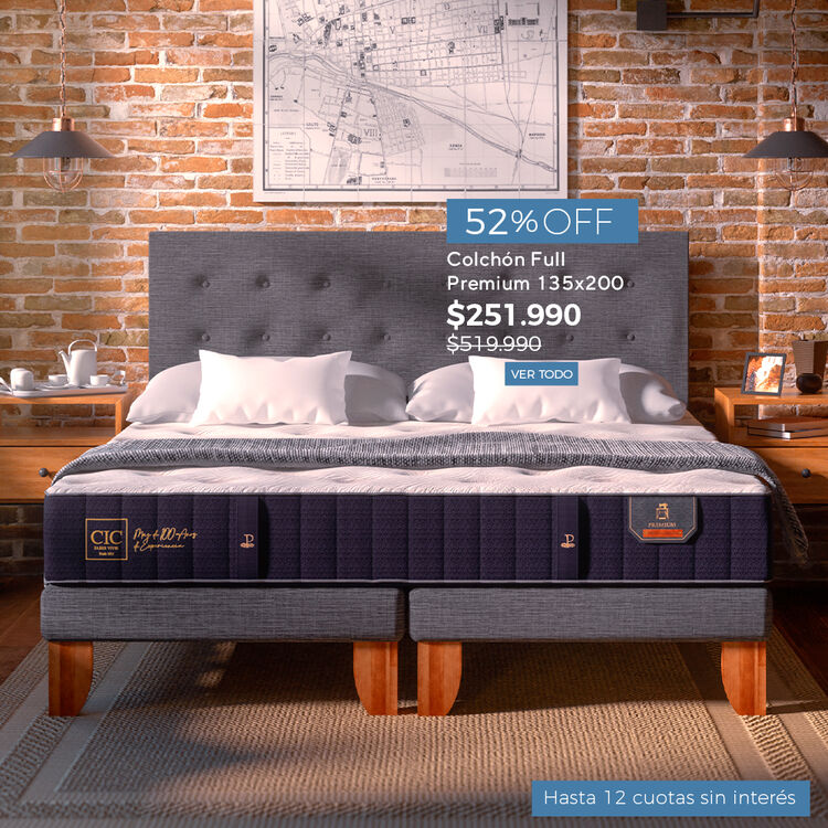 Ofertas de hasta 65% en camas y colchones en cic.cl