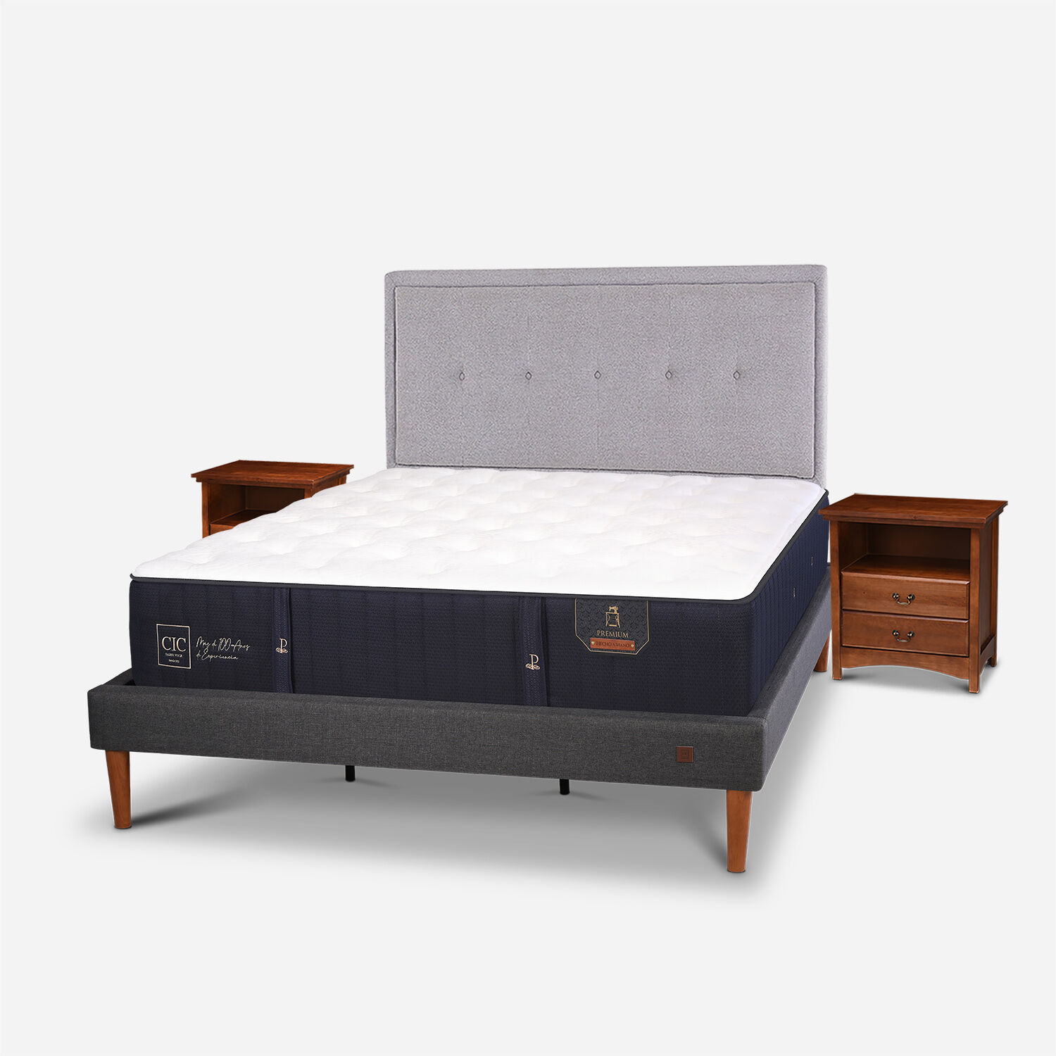 Cama Europea Curve King Premium + Set Ganges