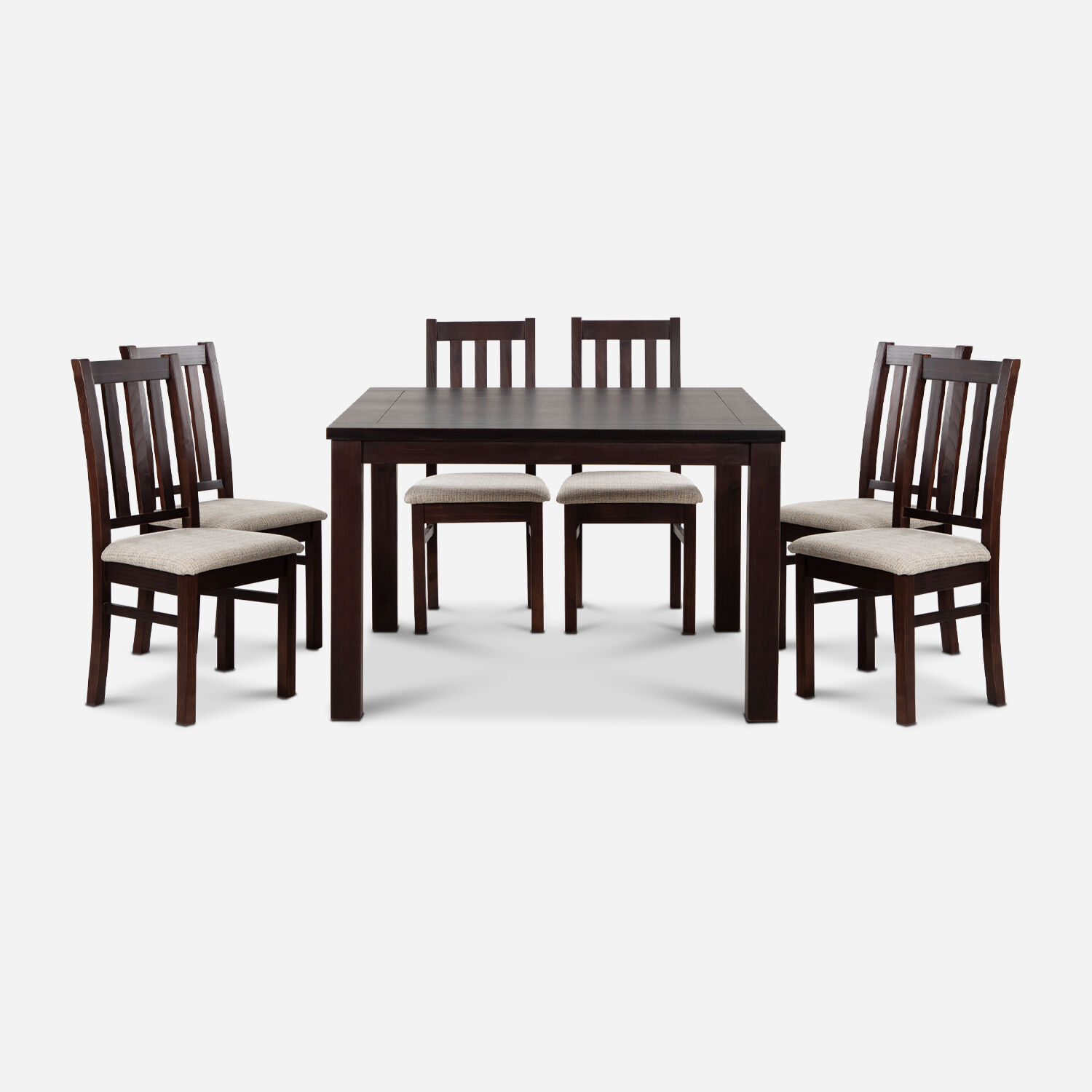 Comedor 8 Sillas Ñuble Chocolate - Tela Beige
