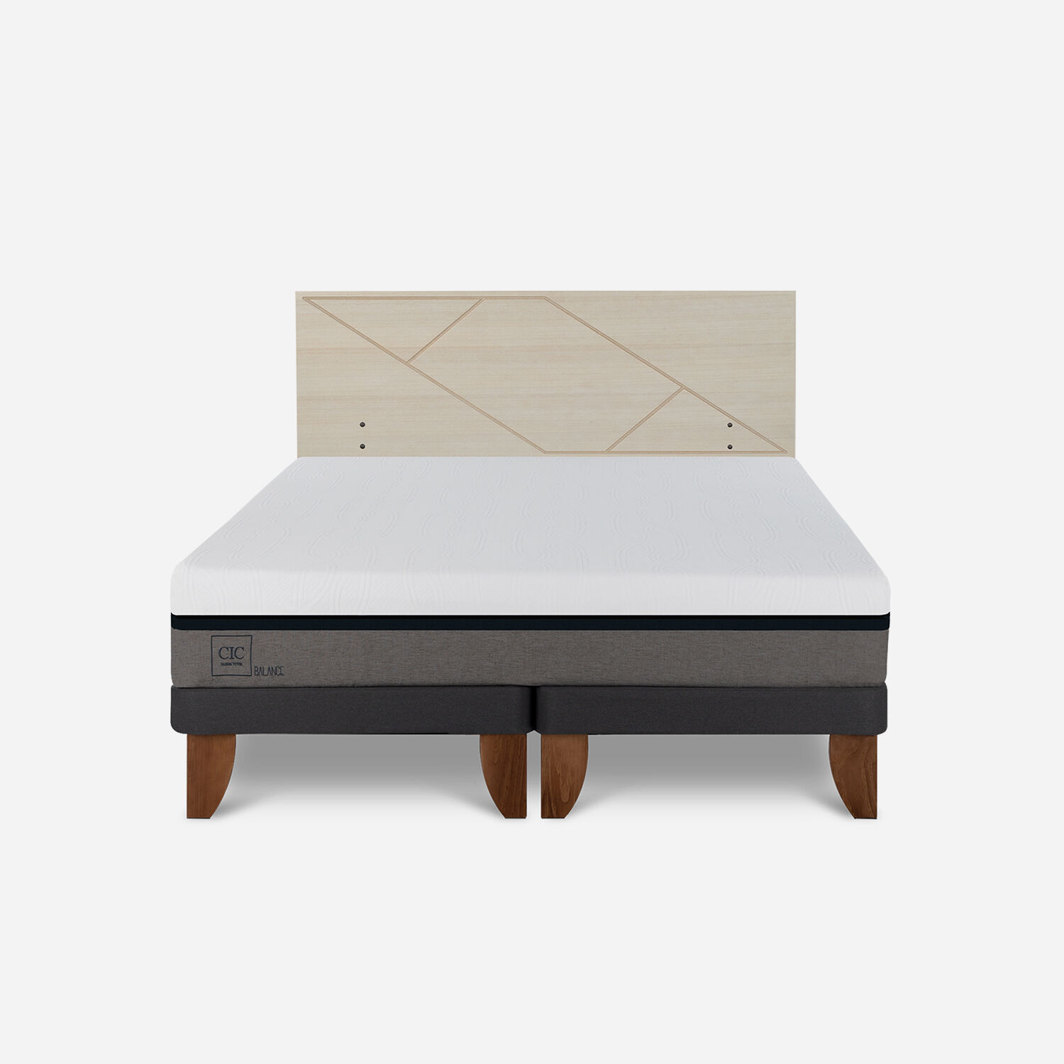 Cama Europea 2 Plazas Balance Base Dividida + Respaldo Villarrica Alpino