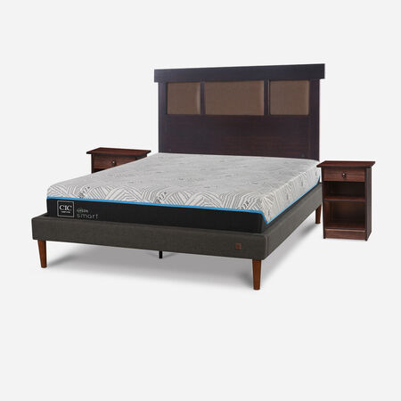 Cama Europea Curve 2 Plazas Infinity Green + Set Dubl&iacute;n Chocolate