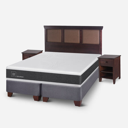 Box Spring King Ortopedic + Set Torino Chocolate
