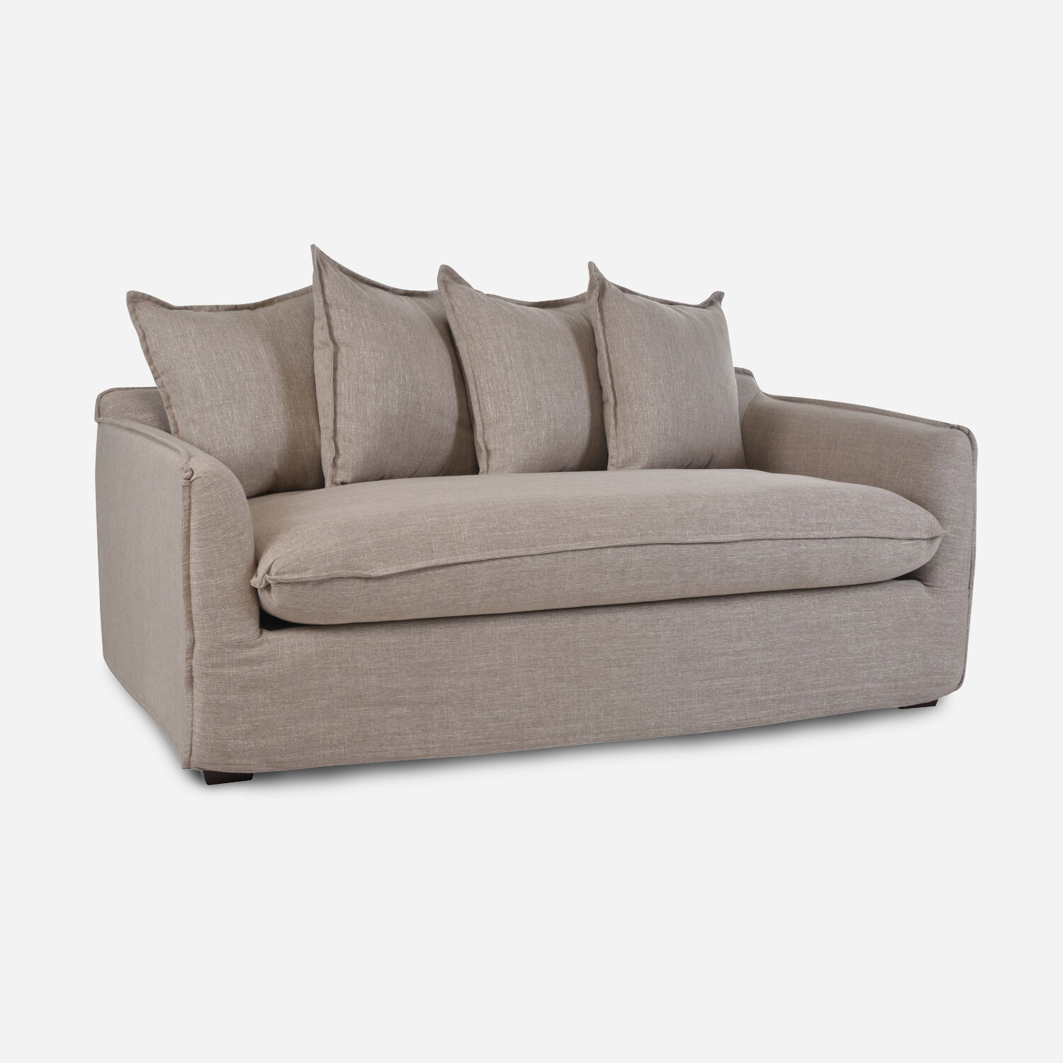 Sofá 2 Cuerpos Relax 4 Cojines Beige
