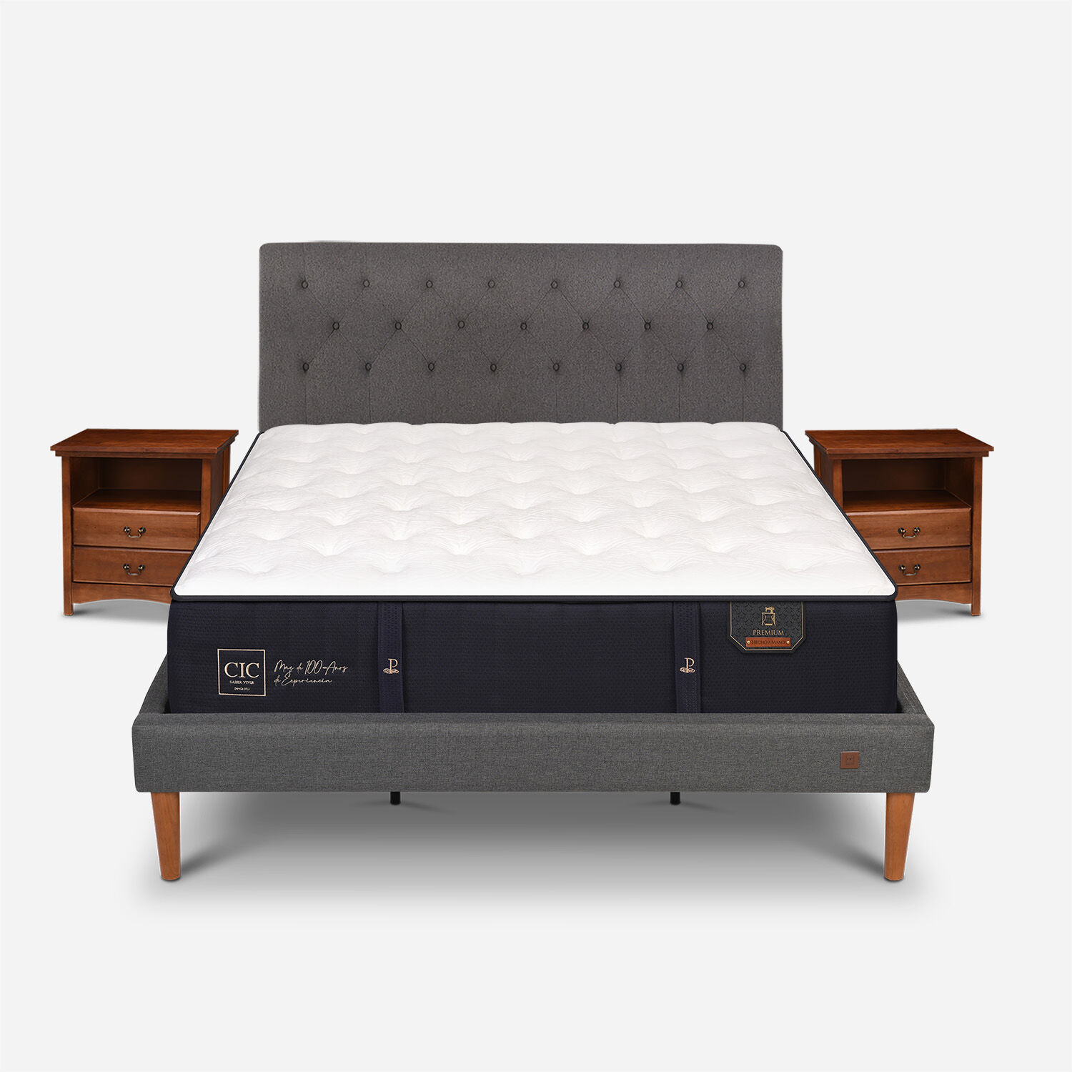 Cama Europea Curve King Premium + Set Kavery