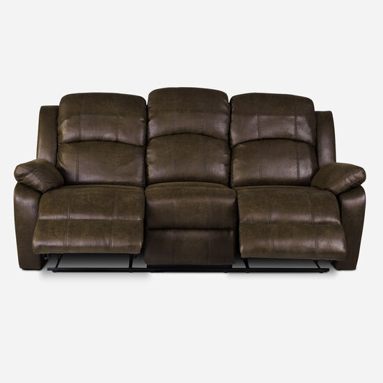sofa 3 cuerpos reclinable oslo chocolate cic