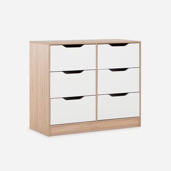 C&oacute;moda 6 Cajones Olmo Blanco