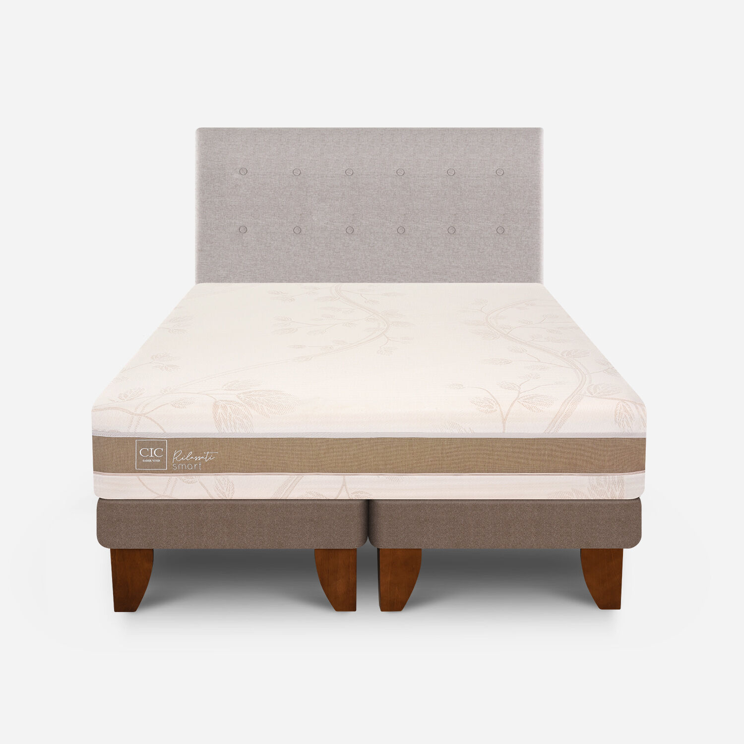 Cama Europea 2 Plazas Rilassati Infinity Base Dividida + Respaldo Tigris