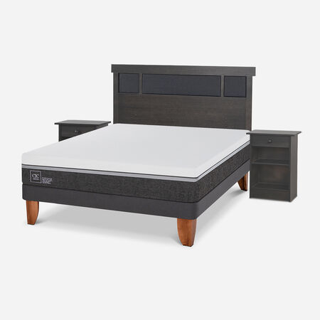 Cama Europea 2 Plazas Ortopedic Advance Set Dublín Gris