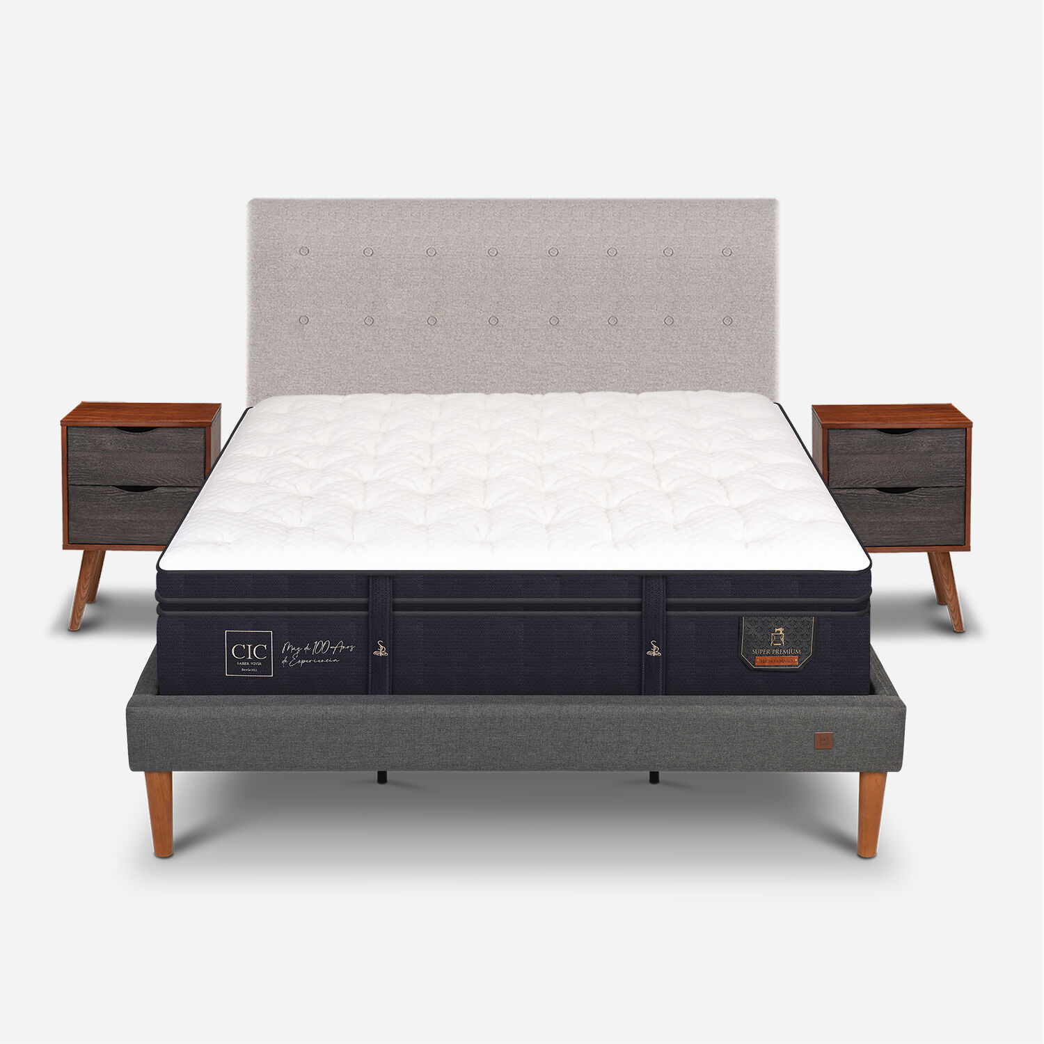 Cama Europea Curve King Super Premium + Set Tigris