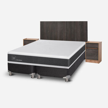 Box Spring 2 Plazas Ortopedic Base Dividida 5 Zonas + Set Espresso