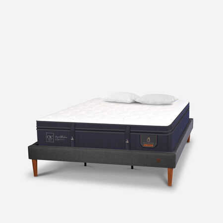 Cama Europea Curve King Super Premium + Almohadas Viscoel&aacute;sticas