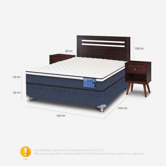 Cama Americana 2 Plazas Excellence Plus + Set Múnich