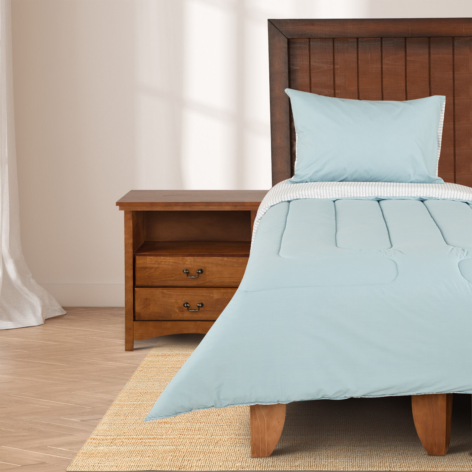 Plum&oacute;n 1,5 Plazas Neltume Gris