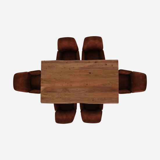 Comedor Florencia Walnut + 6 Sillas Ottawa Café
