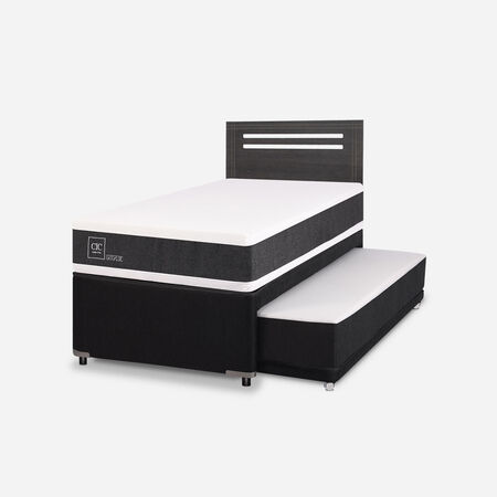 Cama Nido Div&aacute;n Ortopedic + Respaldo M&uacute;nich Gris