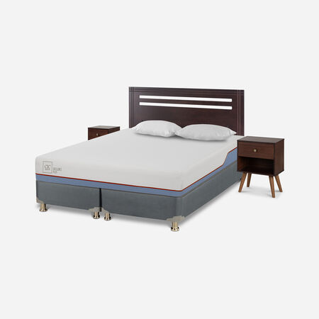 Cama Americana 2 Plazas Base Dividida Excellence Plus + Set M&uacute;nich Chocolate