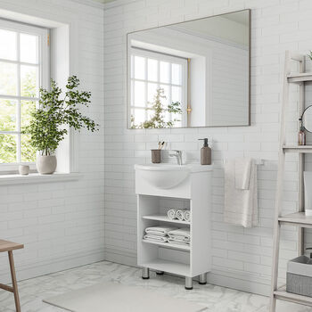 Vanitorio 2 Repisas 4 Patas Cannes Blanco 50 Cm.