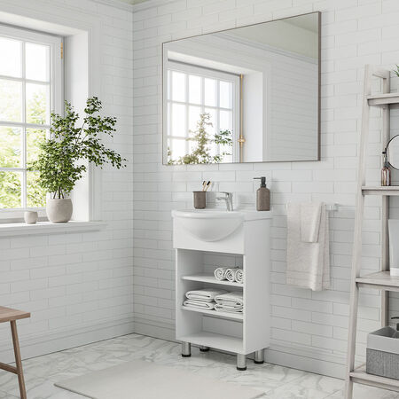 Vanitorio 2 Repisas 4 Patas Cannes Blanco 50 Cm.