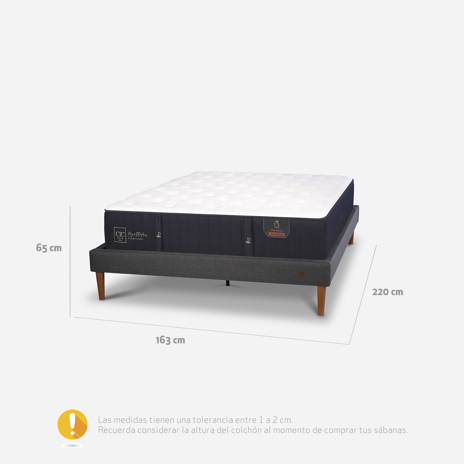 Cama Europea Curve 2 Plazas Premium