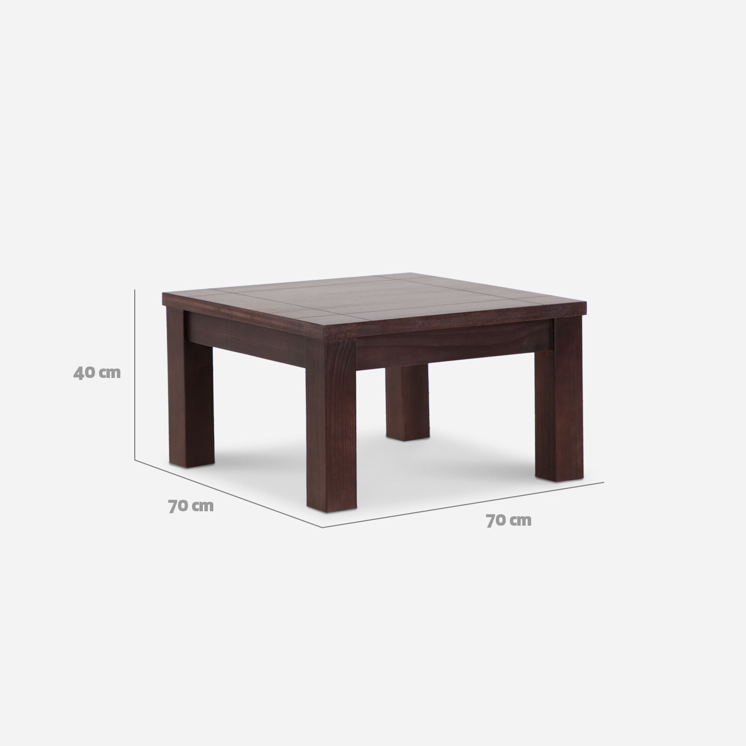 Mesa Centro Ñuble Chocolate 70x70x40 Cm.