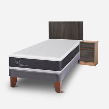 Cama Europea 1.5 Plazas Ortopedic + Set Espresso