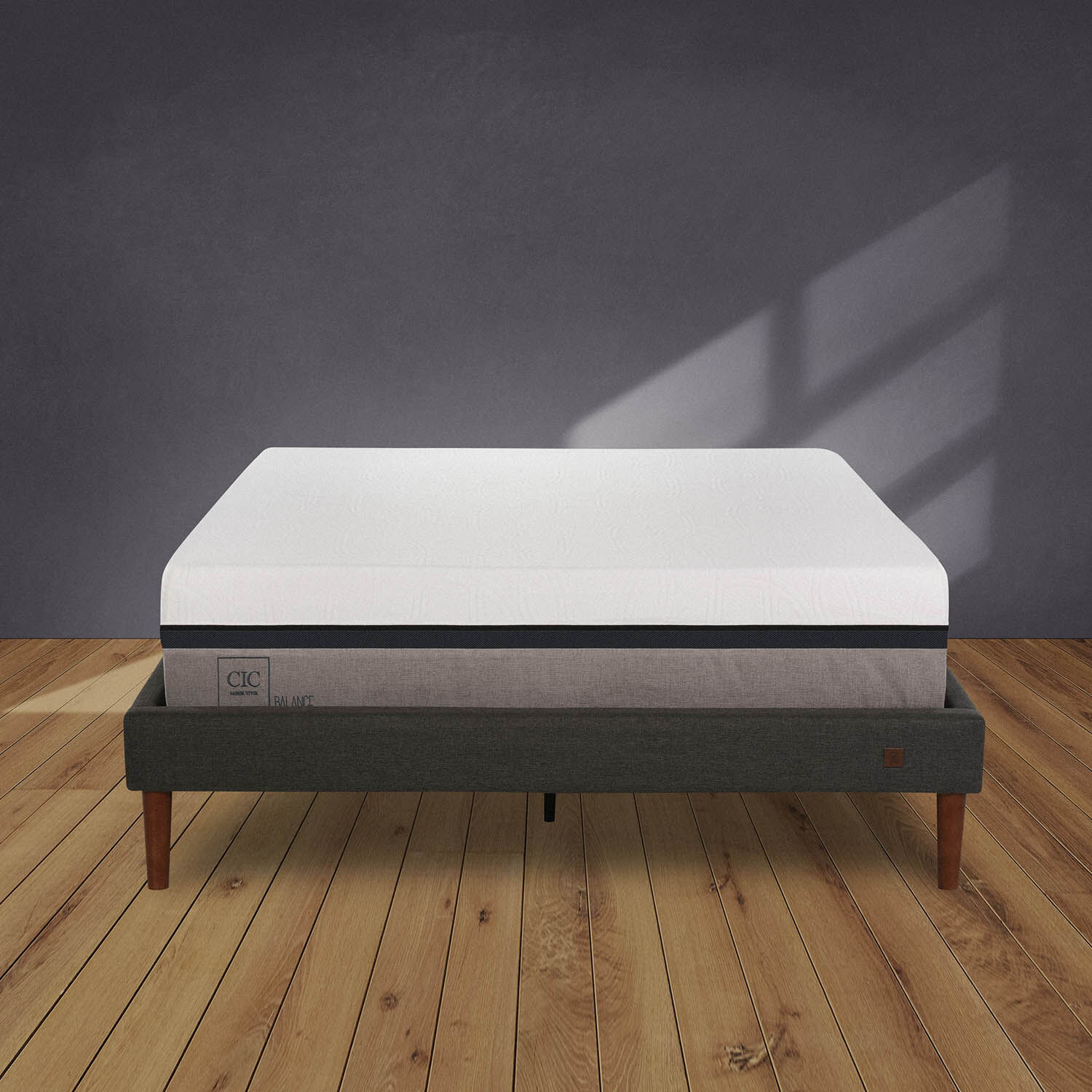 Cama Europea Curve 2 Plazas Balance + Respaldo Dubl&iacute;n Chocolate