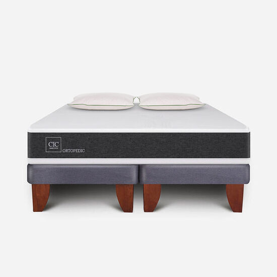 Cama Europea King Ortopedic + Almohadas Down Alternative
