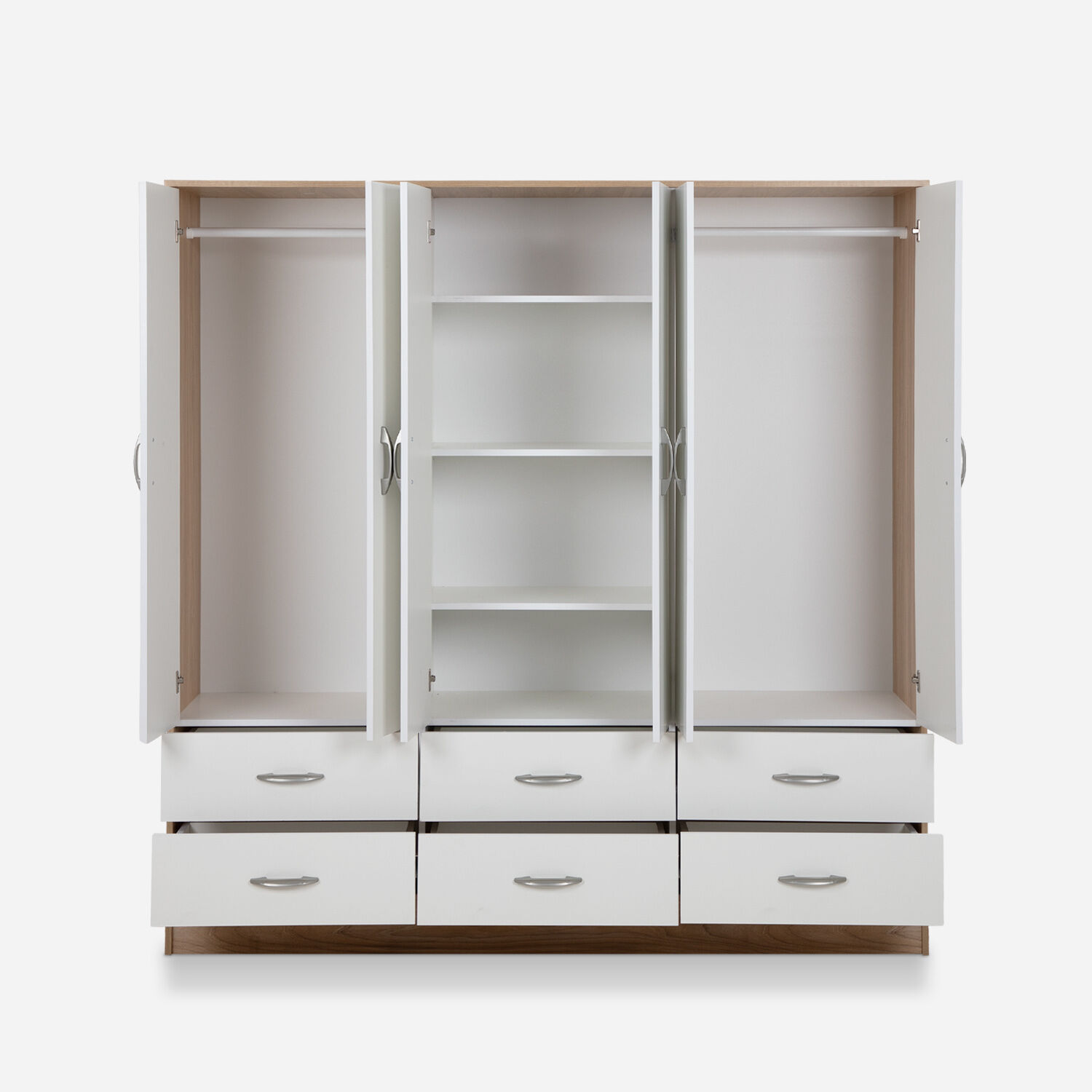 Cl&oacute;set Maipo 6 Puertas 6 Cajones Olmo Blanco