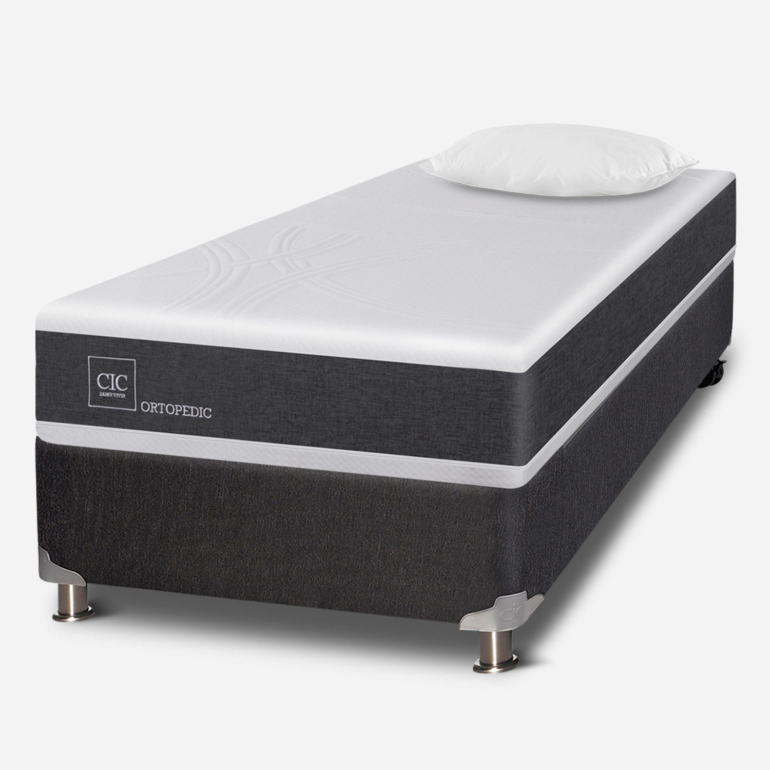 Box Spring 1,5 Plazas Ortopedic 5 Zonas + Almohada