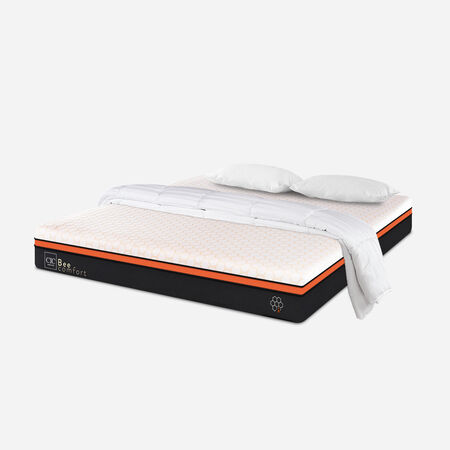 Colch&oacute;n 2 Plazas Bee Comfort 150x200 + Almohadas Viscoel&aacute;sticas + Plum&oacute;n