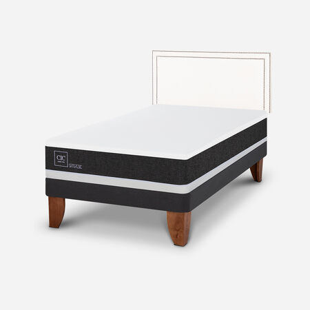 Cama Europea 1,5 Plazas Ortopedic + Respaldo Danubio