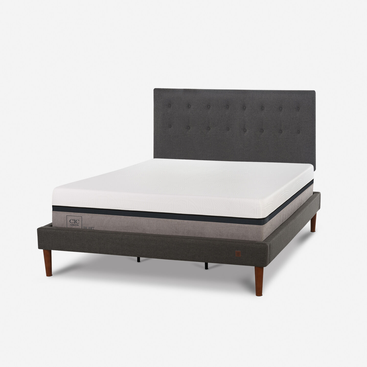 Cama Europea Curve King Balance + Respaldo &Eacute;ufrates