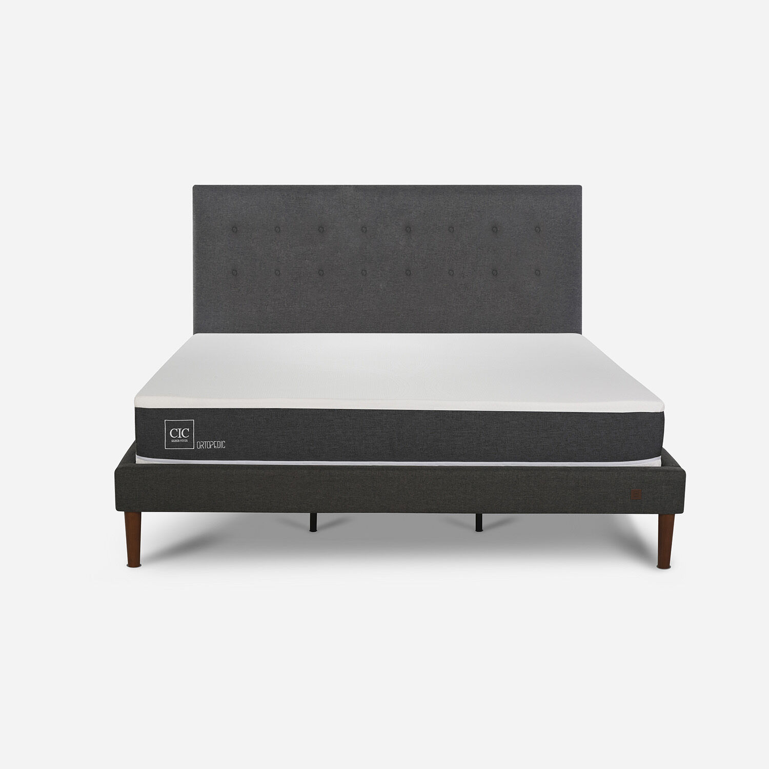 Cama Europea Curve King Ortopedic + Respaldo &Eacute;ufrates