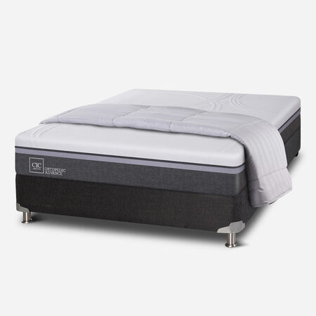 Box Spring 2 Plazas Ortopedic Advance Base Normal 5 Zonas + Plum&oacute;n
