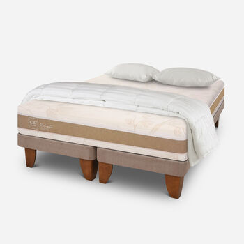 Cama Europea King Rilassati Smart Base Dividida + Almohadas + Plumón
