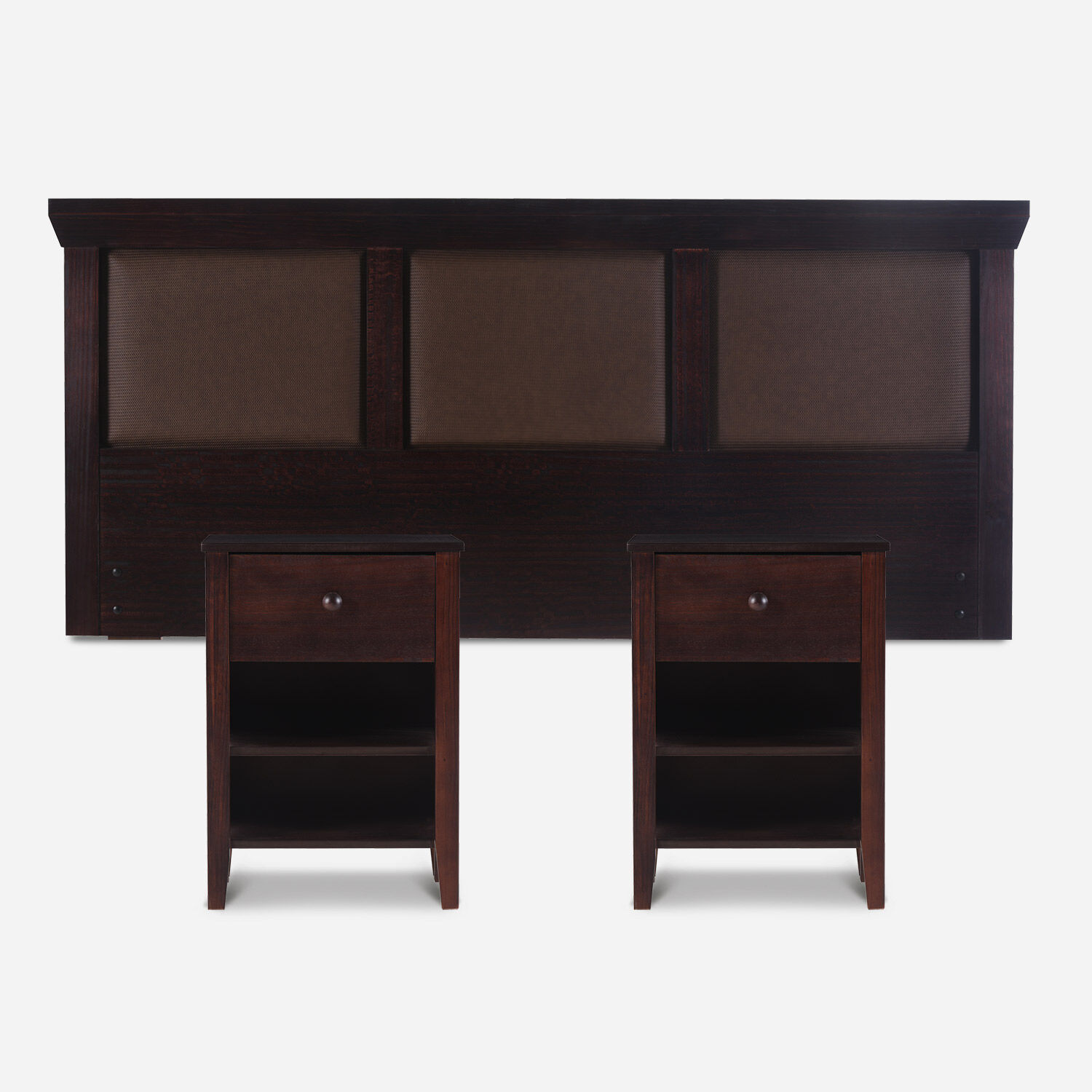 Respaldo King + Veladores Torino Chocolate