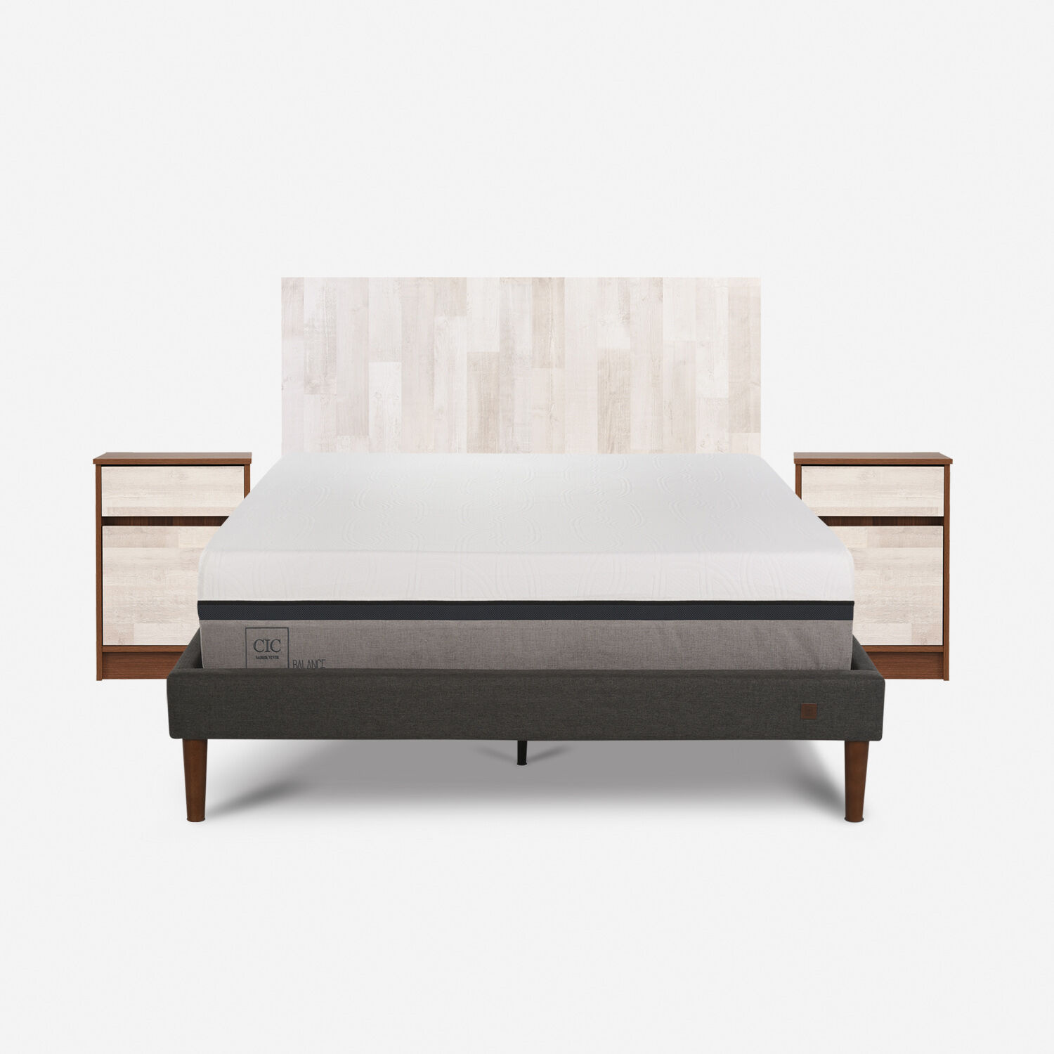 Cama Europea Curve 2 Plazas Balance + Set Legno