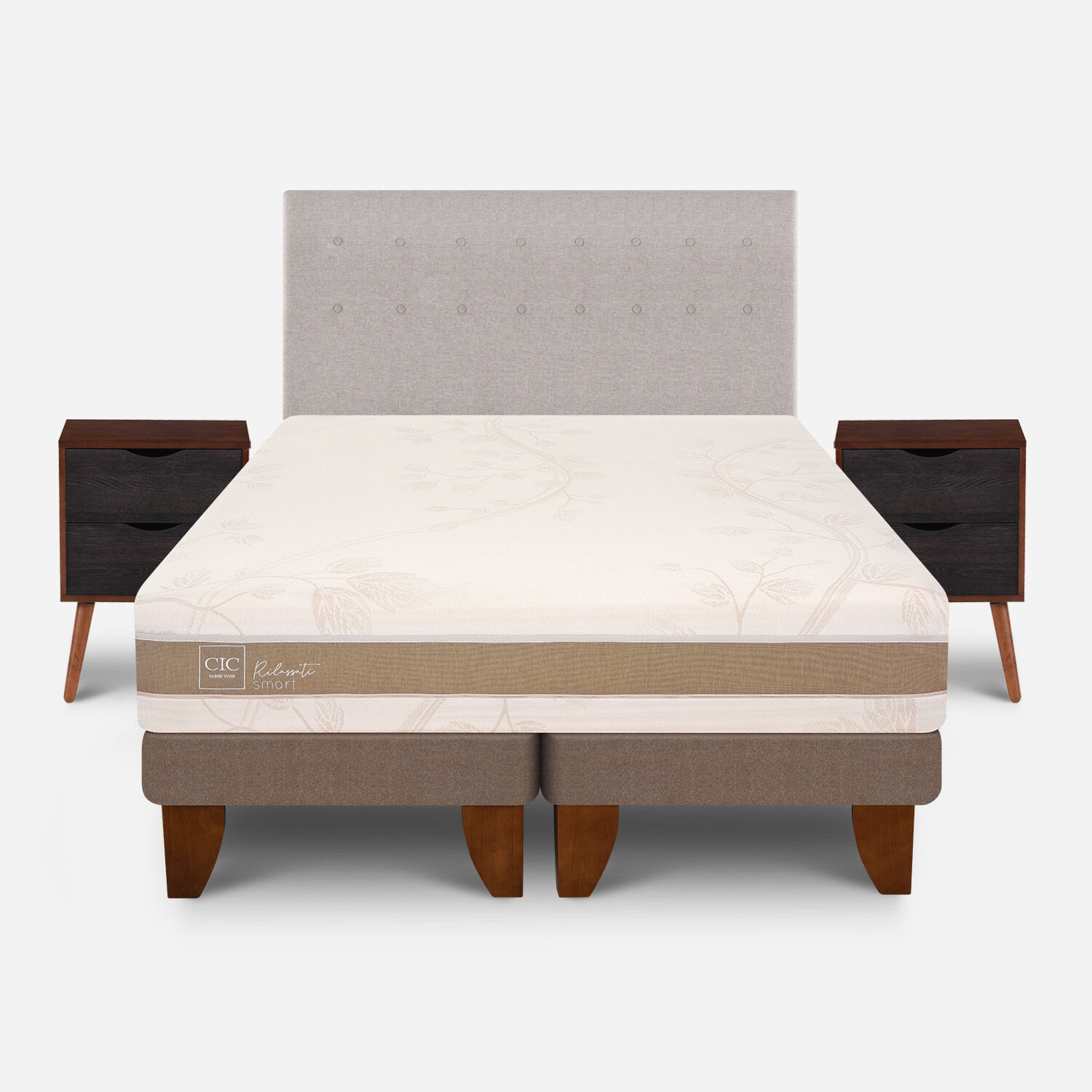 Cama Europea King Rilassati Infinity Base Dividida + Set Tigris